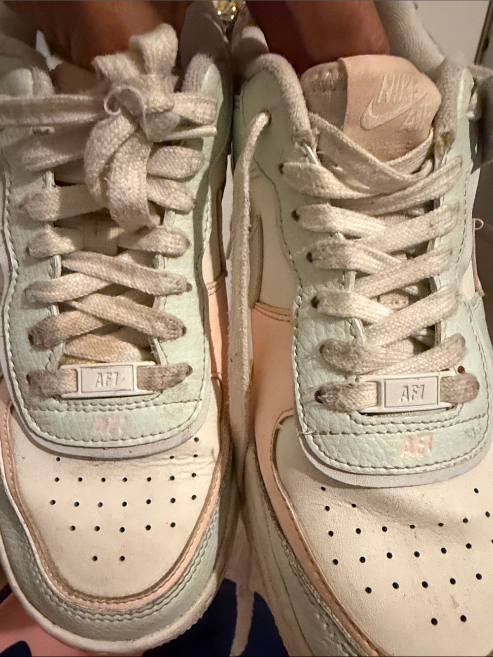 Nike Women’s Air Force 1 Shadow Pastel Mint & Peach Sneakers - Picture 6 of 6